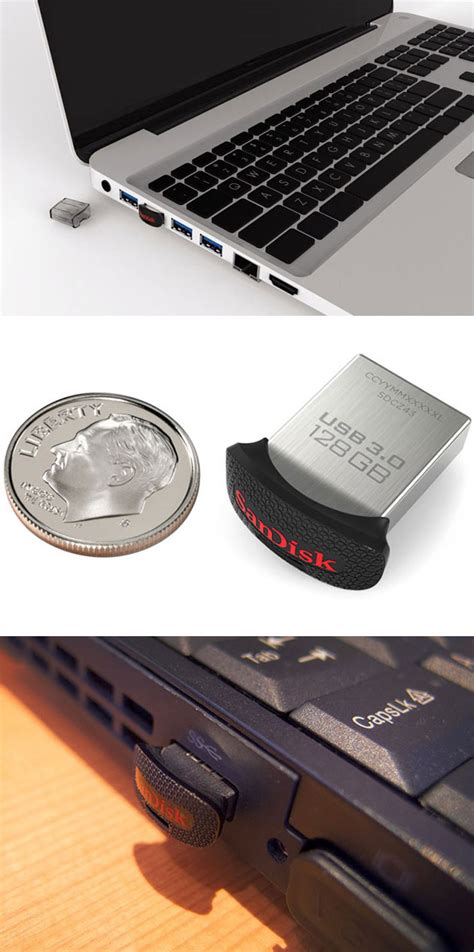 Coin Sized Sandisk Ultra Fit 128gb Usb 30 Flash Drive Can Be Picked Up