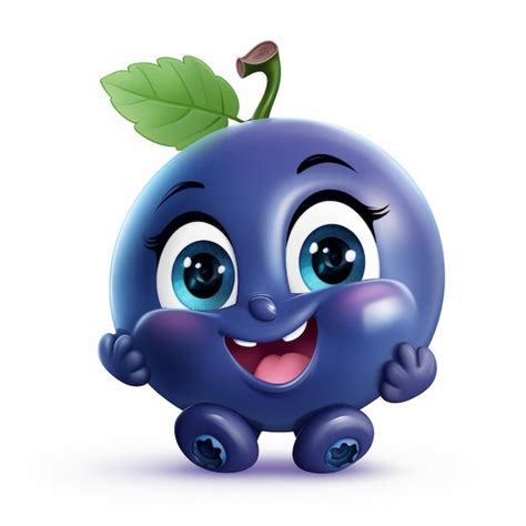 Premium Ai Image Happy Blueberry Cartoon Mascot