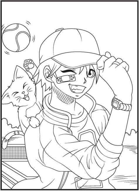 Teenagers boy coloring pages vectors (268). Manga Boys Coloring Book Dover Publications | Coloring ...