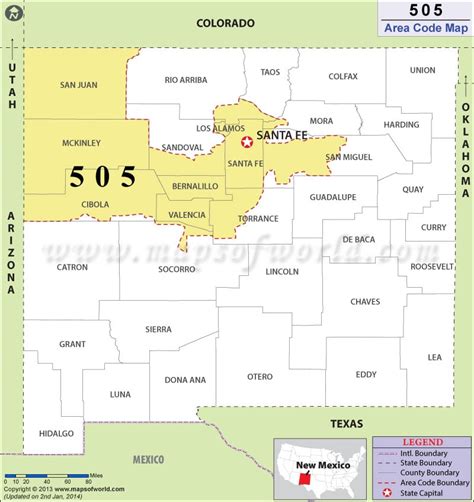 505 Area Code Map Where Is 505 Area Code In New Mexico