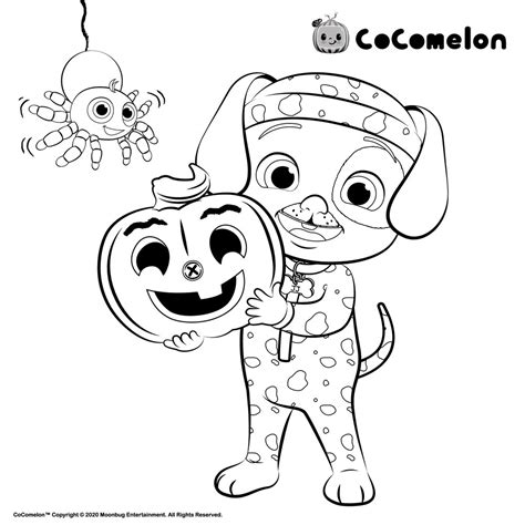 Cocomelon Coloring Pages Jj In Halloween Costume