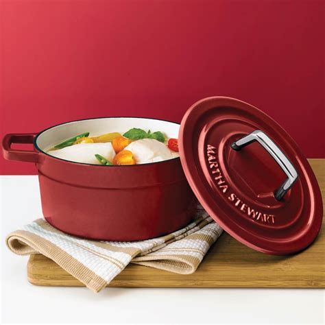 Enamel coated cast iron pot. Martha Stewart Collection Collector's Enameled Cast Iron 2 ...
