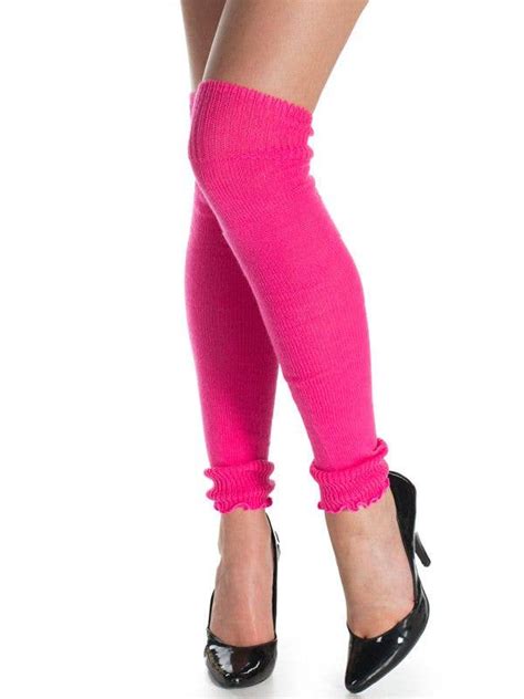 1980s Neon Pink Leg Warmers Hot Pink Knitted Leg Warmers