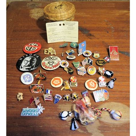 Native Canadian Indian Basket 3 Tall Misc Souvenir Pins Oahu Auctions