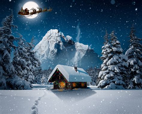 Download Wallpaper 1280x1024 Snowfall Winter Hut House Winter