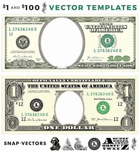 Custom Dollar Bill Template Best Of Vector 100 And 1 Dollar Template