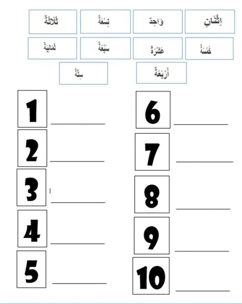 Latihan Nombor Dalam Bahasa Arab Tahun Lembaran Kerja Bahasa Arab My