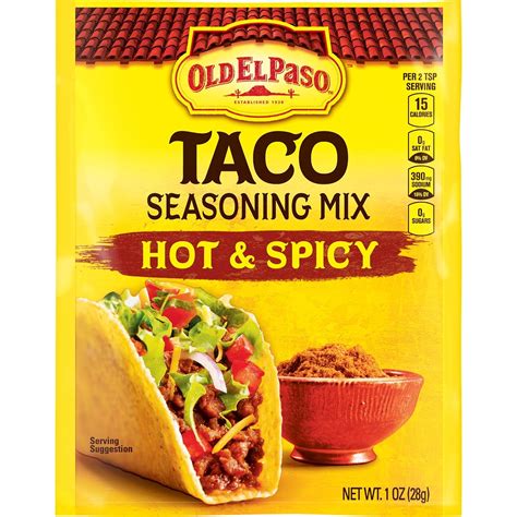 Old El Paso Hot And Spicy Taco Seasoning Mix 1 Ounce Packages Pack Of 32 Mexican