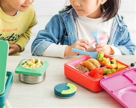 Omie Kids Insulated Bento Lunch Box With Leak Proof Thermos Food Jar 3