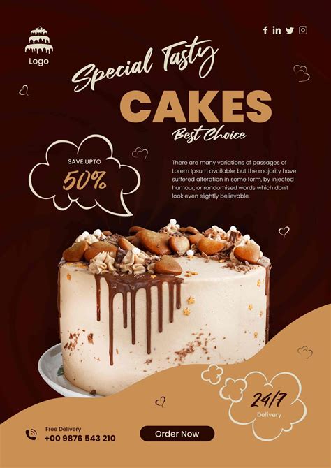 free cake poster template freegraphica
