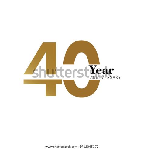 40 Year Anniversary Logo Vector Template Stock Vector Royalty Free