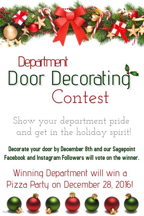 Christmas Door Decorating Flyer Template Psoriasisguru