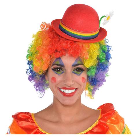 Red Clown Mini Derby Hat Image 1 Halloween Costume Hats Circus