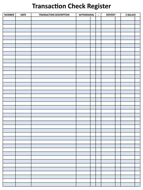 Best Free Printable Check Registers For Checkbooks PDF For Free At Printablee