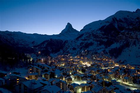 Zermatt Switzerland Village And Matterhorn