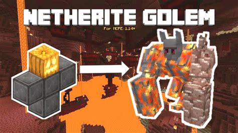 How To Spawn A Netherite Golem In Minecraft Pe Netherite Golem Addon