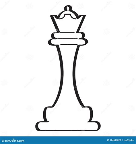 Queen Chess Pieces Line Art Icon For Apps Or Websites Vector