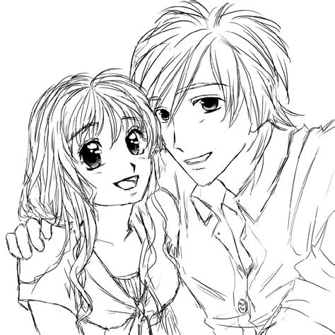 Anime Couple Coloring Pages To Print Free Printable