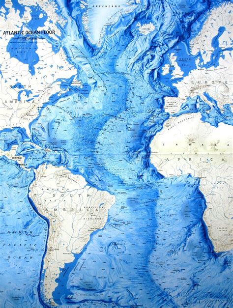 Atlantic Ocean Floor Oceans Of The World Relief Map Cartography