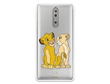 Capa Oficial Disney Simba e Nala Transparente para Nokia 8 Rei Leão