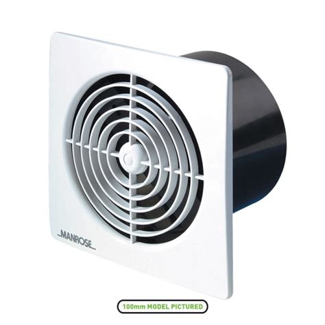 Manrose Lo Profile 150mm Square White Low Voltage Extractor Fan Ukes