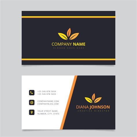 Modern Simple Business Card Vector Template Creative And Clean Double