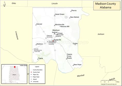Map Of Madison County Alabama Where Is Located Cities Population
