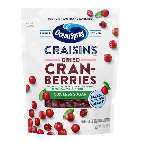 Ocean Spray Craisins® Dried Cranberries Reduced Sugar Dried Fruit 10