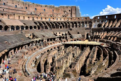 Arena And Hypogeum Inside Colosseum In Rome Italy Encircle Photos