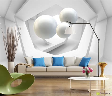 Photo Wallpaper 3d Effect Tunnel And 3d Balls3 Fototapetart Offers