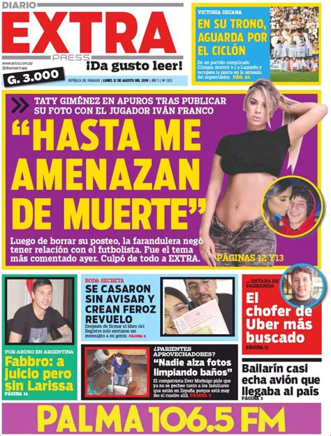 Newspaper Diario Extra Paraguay Newspapers In Paraguay Monday S