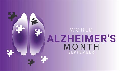 World Alzheimers Month Background Banner Card Poster Template