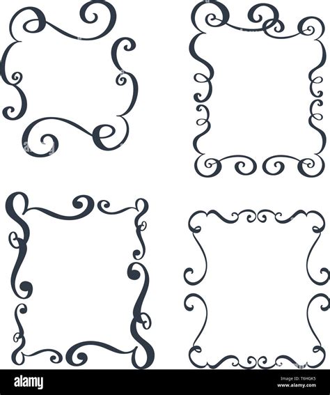 Vector Vintage Border Frame Engraving With Retro Ornament Pattern In