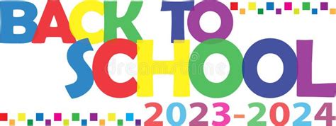 Back To School Colorful Logo 2023 2024 Stock Illustration