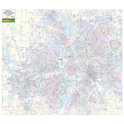 Dallas Fort Worth Tx Major Thoroughfares Wall Map Shop City And County Maps