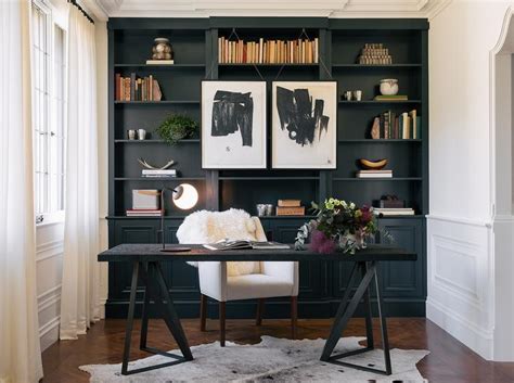 Modern office chairs and plastic office chairs are great for a sleek and simple look, while upholstered. Black Desk with White Chair - Transitional - Den/library ...