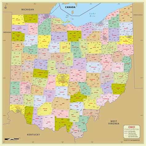 Printable Ohio Zip Code Map Printable Map Of The United States