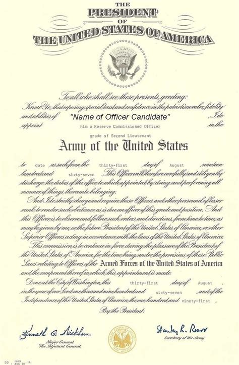 Dd Form 1a Commissioning Certificate Images And Photos Finder