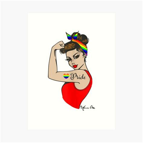 Lgbt Girl Power Pin Up Retro Art By Anne Cha Flag Gay Pride Art Print