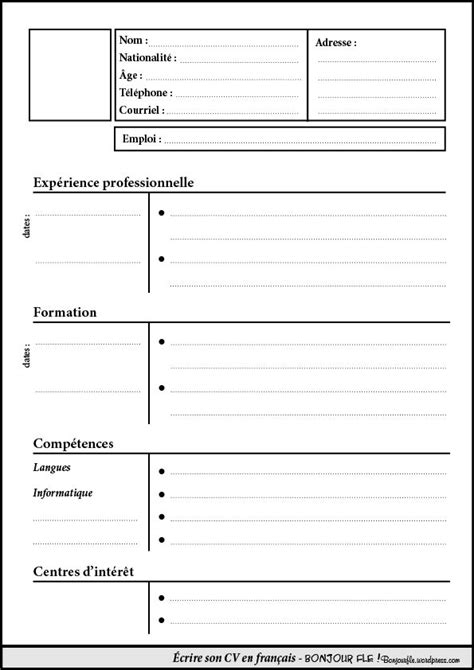 Tous les exemples de cv présents sur notre site sont adaptés au. Ecrire Cv
