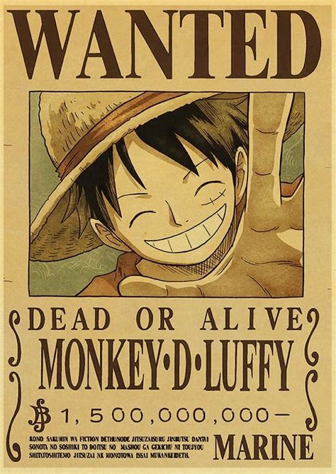 One Piece Wanted Luffy New Poster Impericoncom