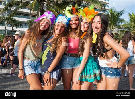 Rio De Janeiro January 31 2016 Brazilians Celebrate At A Carnival