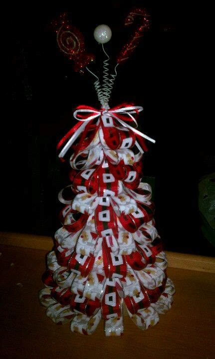 Ribbon Tree Made With Paper Mache Cone Christmas Ribbon Christmas