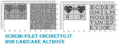Guide e istruzioni gratis punto croce uncinetto cucito. Portafedi con cuori fiocco e inizialI (2) - Schemi filet ...
