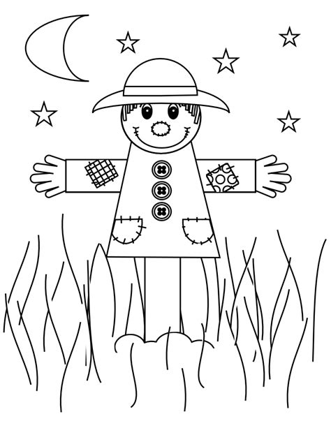 cute scarecrow coloring pages getcoloringpagescom