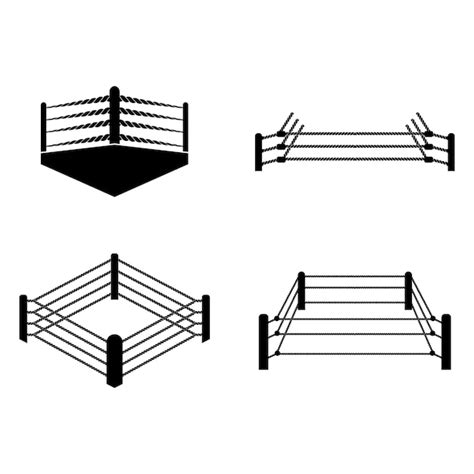 Ring De Boxeo Logoicon Diseño De Ilustración Vectorial Vector Premium