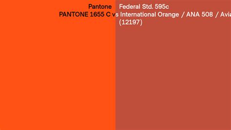 Pantone 1655 C Vs Federal Std 595c International Orange Ana 508