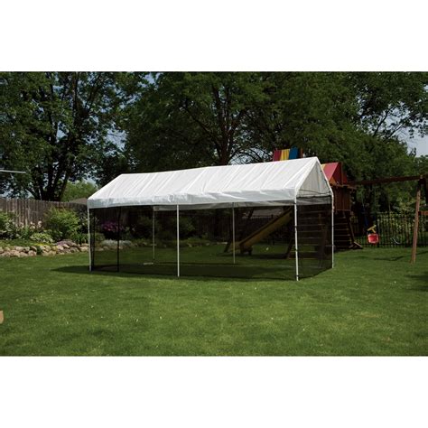 This canopy valanced 10' x 20' screen tent kit. ShelterLogic MaxAP Outdoor Canopy Tent with Screen House ...