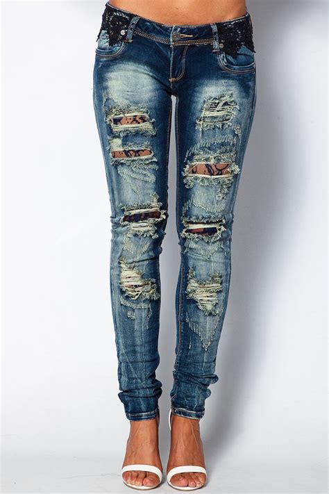 Monique Low Rise Ripped Sequin Jeans At Uk Really Ripped Jeans Denim Women Sequin