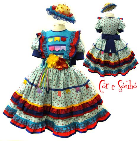 Se estiver com dificuldade para baixar e descompactar os arquivos, tire suas dúvidas em nosso manual. Vestido de Menina Quadrilha Festa Junina | Cor & Sonho | Elo7